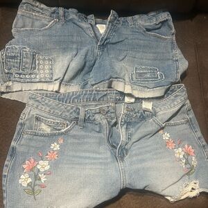 Embroidered Floral Women's Jean Shorts